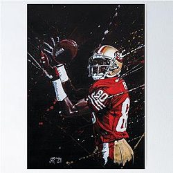San Francisco 49ers Jerry Rice Retro Acrylic Portrait NFL Fan Art Print Sports Jersey Poster