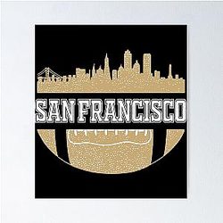 Retro Football Fan San Francisco Skyline Classic T-Shirt Poster