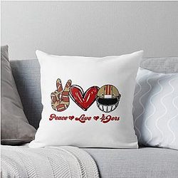 Peace, Love 49ers Football Team Throw Pillow