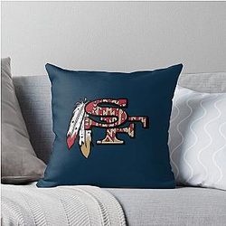 Native American 49ers Throw Pillow