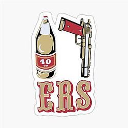 Cool Black 49ers Gold Gun Sticker
