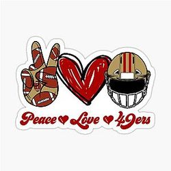 Peace Love 49ers Football Team Sticker