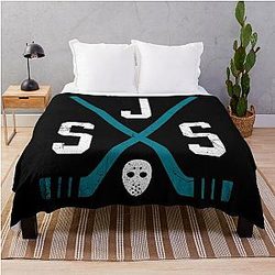 Art San Jose Sharks Throw Blanket