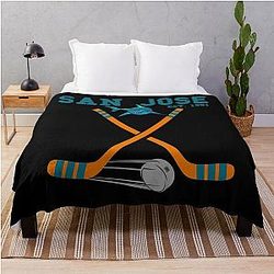 Art San Jose Sharks Throw Blanket