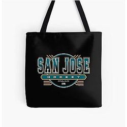 Art San Jose Sharks All Over Print Tote Bag
