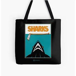 Art San Jose Sharks All Over Print Tote Bag