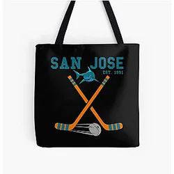 Art San Jose Sharks All Over Print Tote Bag