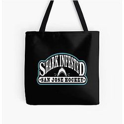 Art San Jose Sharks All Over Print Tote Bag