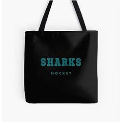 Art San Jose Sharks All Over Print Tote Bag