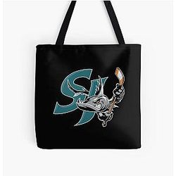 Art San Jose Sharks All Over Print Tote Bag