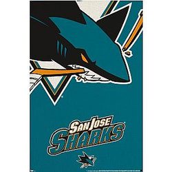 Trends International NHL San Jose Sharks Logo  W Poster 19L x 13W Premium Unframed Version