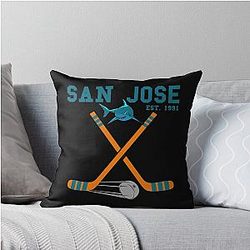 Art San Jose Sharks Throw Pillow