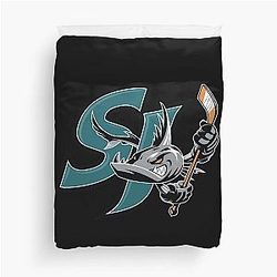 Art for San Jose Sharks Duvet Cover