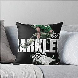 Saquon Barkley Jump Poster Throw Pillow
