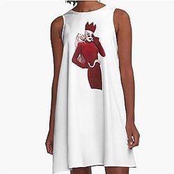 Sasha Velour in Red A-Line Dress