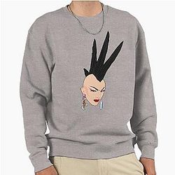 Sasha Velour Mohawk Pullover Sweatshirt
