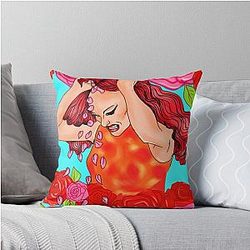 Sasha Velour - Flower Reign Throw Pillow