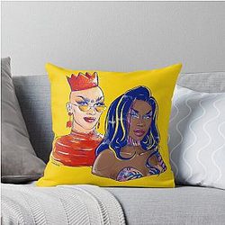 Sasha Velour and Shea Couleé Throw Pillow