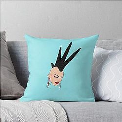 Sasha Velour Mohawk Throw Pillow