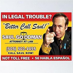 Better Call Saul Breaking Bad Saul Goodman Billboard Card Poster