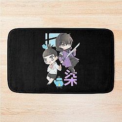 Rock Scissor with Dai Bo Teacher Graphic for Fan Bath Mat