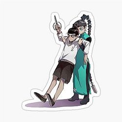 Scissor Seven and Thirteen Sticker