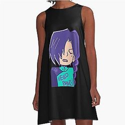 Mens Women A-Line Scissor Seven Hello Babes Love Fans Dress