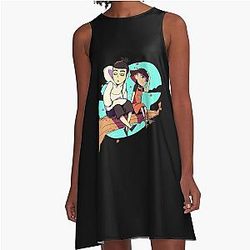 Funny Gifts Cartoon Gifts For Music Fans A-Line Dress