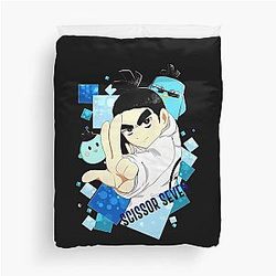 Funny Gifts for Boy or Girl with Scissors Seven Music Theme - Retro Vintage Duvet Cover