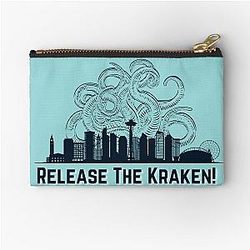 Release the Kraken! Seattle Kraken Design. Go Kraken! Zipper Pouch