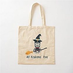 All Krakens Eve Seattle Kraken Halloween Design Cotton Tote Bag