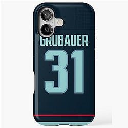Seattle Kraken Philipp Grubauer Home Jersey Back Phone Case