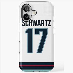 Seattle Kraken Jaden Schwartz Away Jersey Back Phone Case iPhone Tough Case