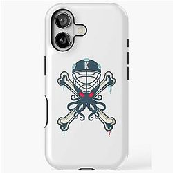 Seattle Kraken Alternative Mascot with Crossbones Background. iPhone Tough Case