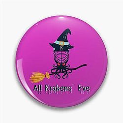 All Kraken's Eve Seattle Kraken Halloween Design Pin