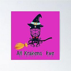Seattle Kraken Halloween Design Poster