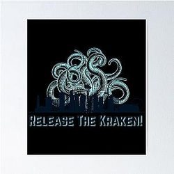 Go Kraken Design Seattle Kraken Sticker Poster