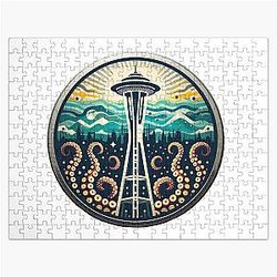 Seattle Kraken Space Needle Jigsaw Puzzle
