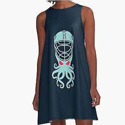 Seattle Kraken Alternative Mascot A Line Dress Version 3 Color 2