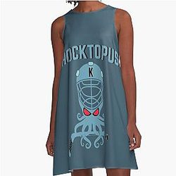 Hoctopus. Seattle Kraken Alternative Logo Design. A-Line Dress
