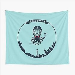 Seattle Kraken Mascot Logo Tapestry