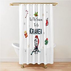 Seattle Kraken Christmas Tis The Season To Be Kraken Shower Curtain
