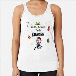 Seattle Kraken Christmas Tis the Season to Be Kraken Racerback Tank