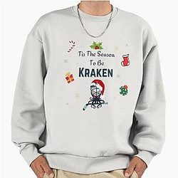 Seattle Kraken Christmas Tis the Season to Be Kraken Premium Oversized Sweatshirt