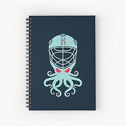 Seattle Kraken Alternative Mascot Version 3 Color Spiral Notebook