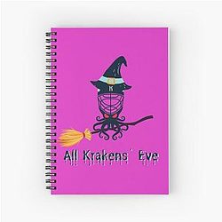 All Kraken's Eve. Seattle Kraken Halloween Design. Spiral Notebook