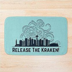 Release The Kraken! Seattle Kraken Design Go Kraken! Bath Mat