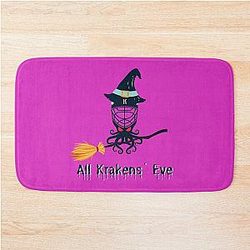 All Kraken's Eve. Seattle Kraken Halloween Design Bath Mat