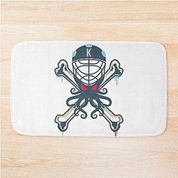 Seattle Kraken Alternative Mascot with Crossbones Background Bath Mat