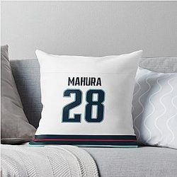 Seattle Kraken Joshua Mahura Away Jersey Throw Pillow Case